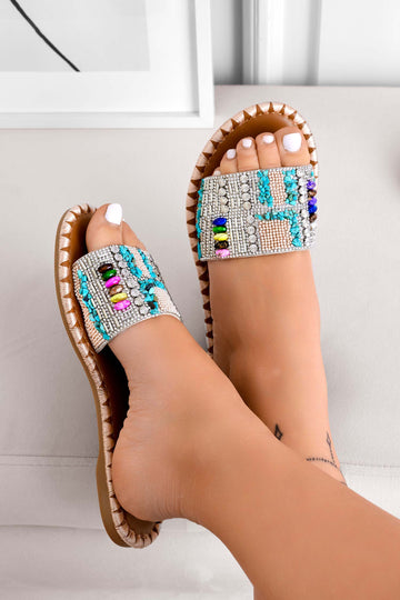 Sandalias chanclas joya multicolor