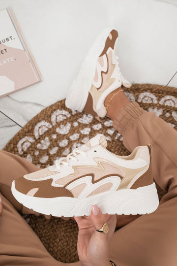 zapatillas con ondas beige marrones